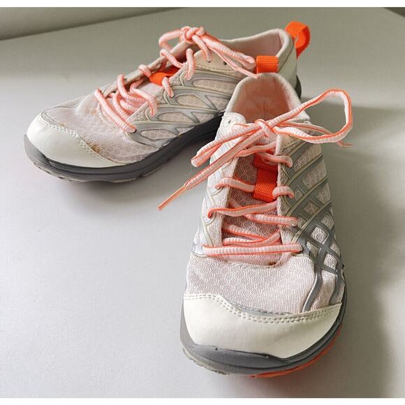 Merrell Vibram Women's White Orange Mesh Athletic #1231732 Running Shoes Sz. 6 - Picture 1 of 11